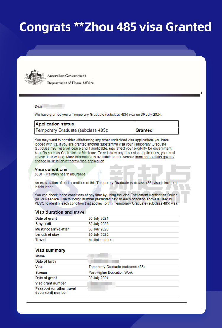 Congrats **Zhou 485 visa Granted!