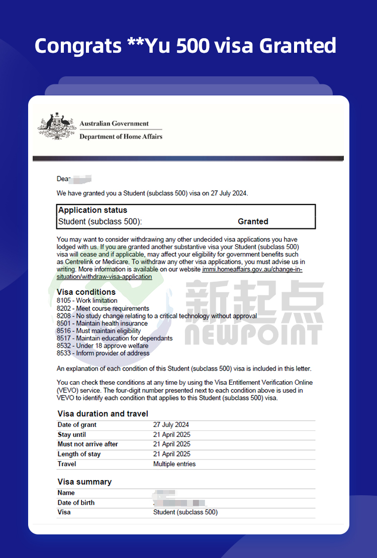 Congrats **Yu 500 visa Granted!