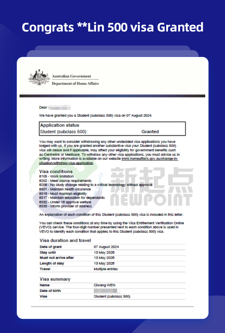 Congrats **Lin 500 visa Granted!