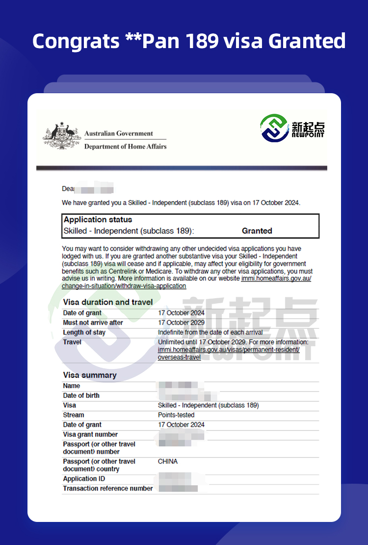 Congrats **Pan 189 visa Granted!