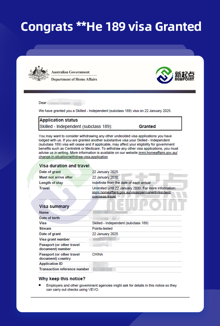 Congrats **He 189 visa Granted!